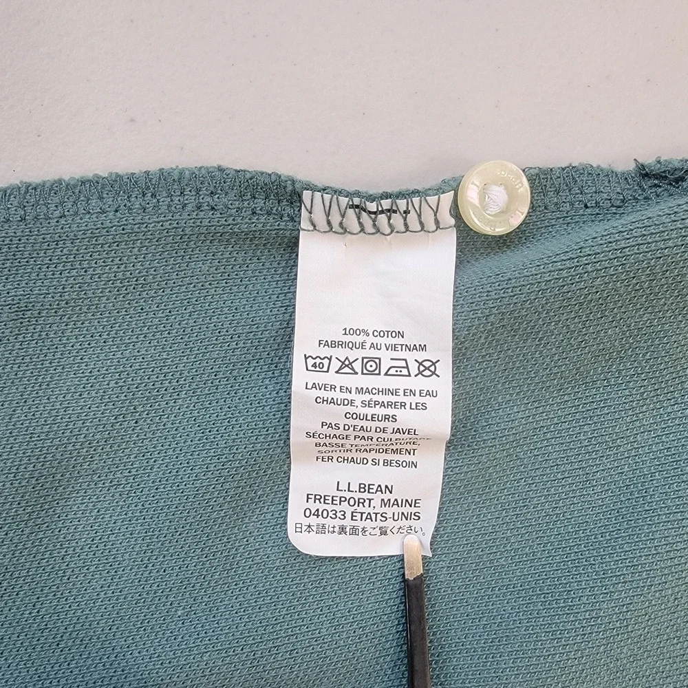 LL Bean Polo Shirt Mens Large Teal Green Cotton Pique Pocket Short Sleeve